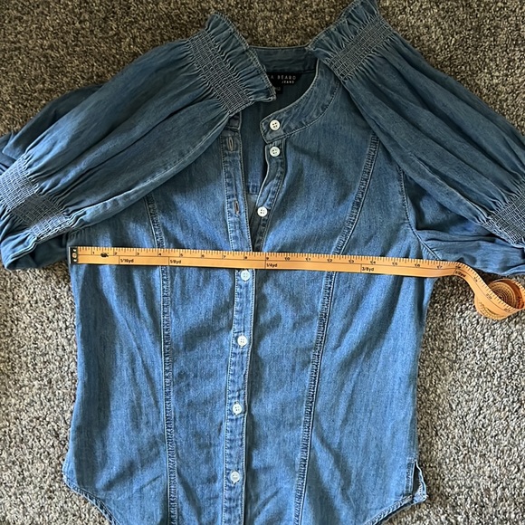NWOT Veronica Beard Puff Sleeve Denim Top - 2 - Picture 9 of 10